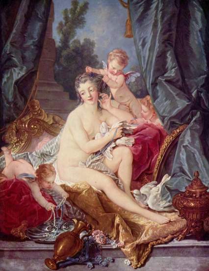 The Toilet of Venus François Boucher, 1751 oil on canvas, 43 X 34 in Metropolitan Museum of Art photo public domain from Wikimedia Commons