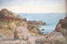 Costal Scene George Dunkerton Hiscox (1840-1909) watercolor asking bid on eBay $21 March 1, 2014 