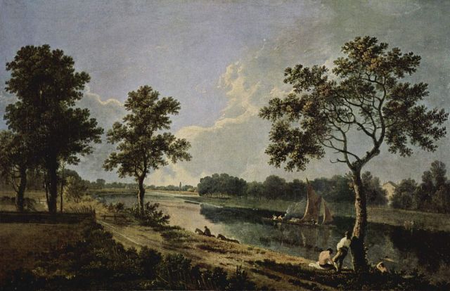 Richard Wilson, c. 1762 oil on canvas, 18 X 29 in The Tate  image in public domain from Wikimedia Commons