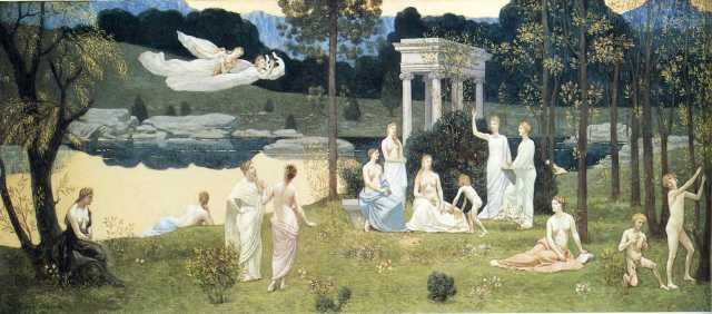 The Sacred Wood Cherished by the Arts and the Muses Puvis de Chavannes, 1884-1889 oil on canvas, 36 x 91 in. The Art Institute of Chicago photo in public domain from Wikiart.org