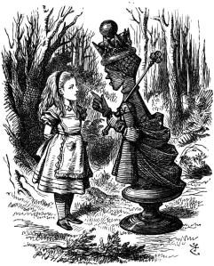 The Red Queen Lecturing Alice John Tenniel, 1871 illustration for Through The Looking Glass by Lewis Carroll fromoldbooks.org via Wikipedia.org